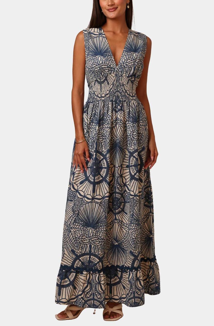 NEW SHORE gracie maxi dress in anchors away